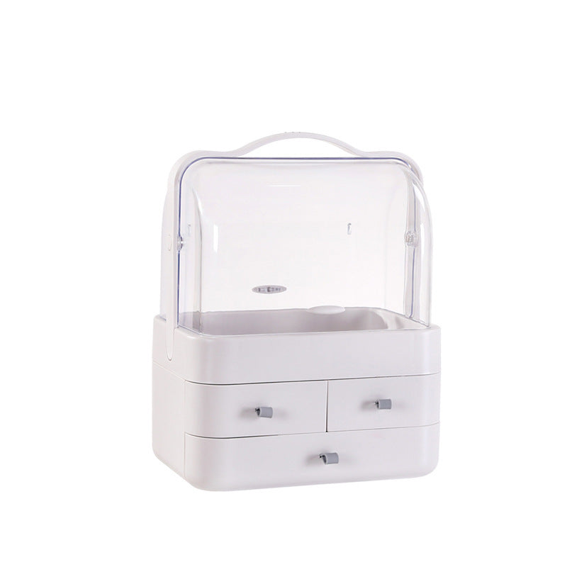 Double door dust cover makeup storage box